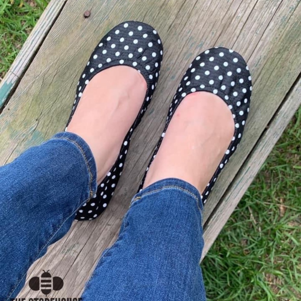 New Storehouse Flats Black And White Polka Dots Size 9